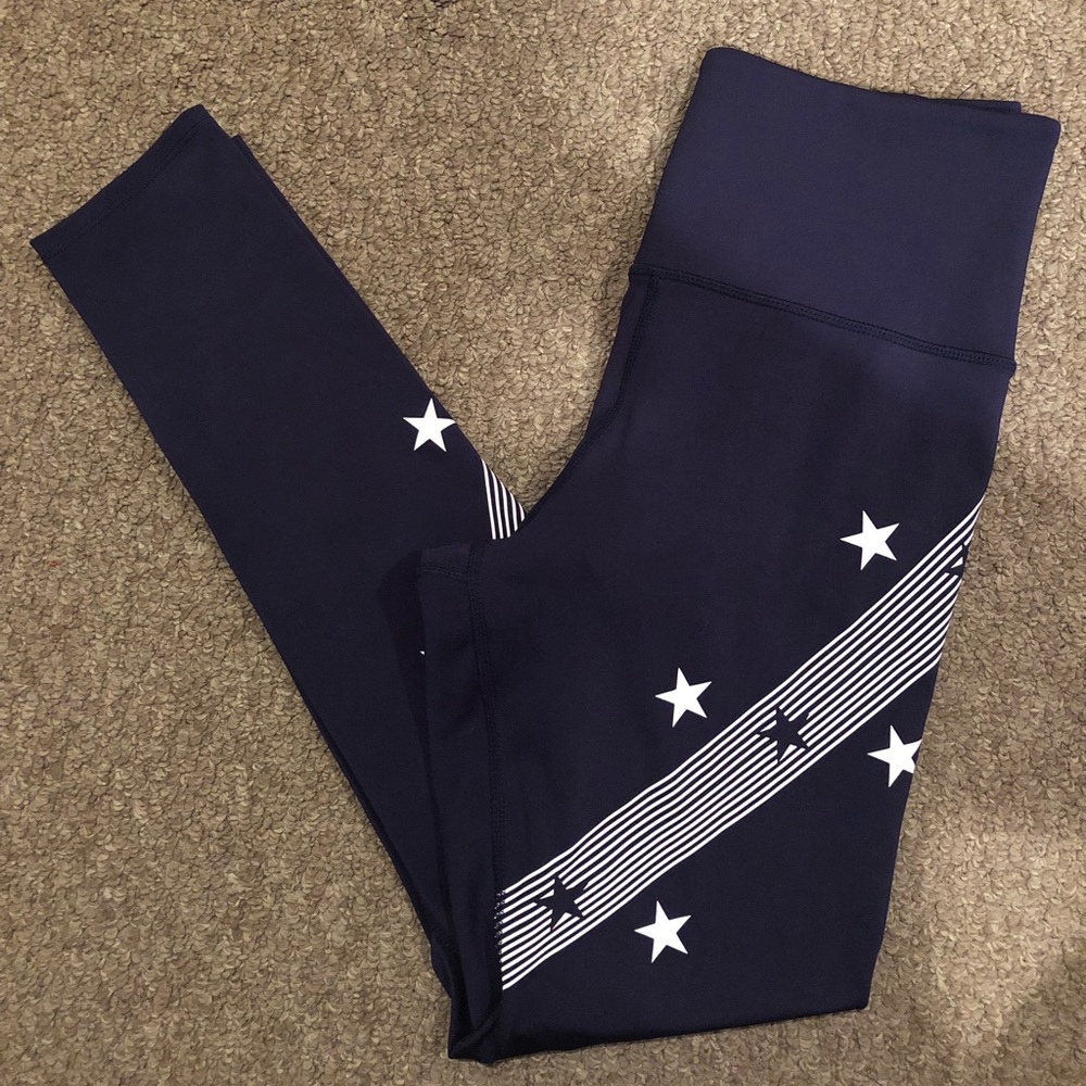 SoulCycle Stars and Stripes wrap around legging